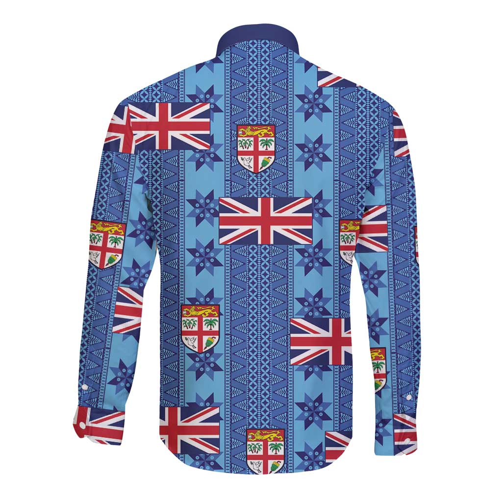 Fiji Masi Tapa Long Sleeve Button Shirt Coat Of Arms LT05 - Polynesian Pride