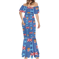 Fiji Masi Tapa Mermaid Dress Coat Of Arms - Polynesian Pride