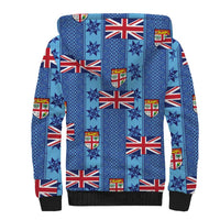 Fiji Masi Tapa Sherpa Hoodie Coat Of Arms - Polynesian Pride