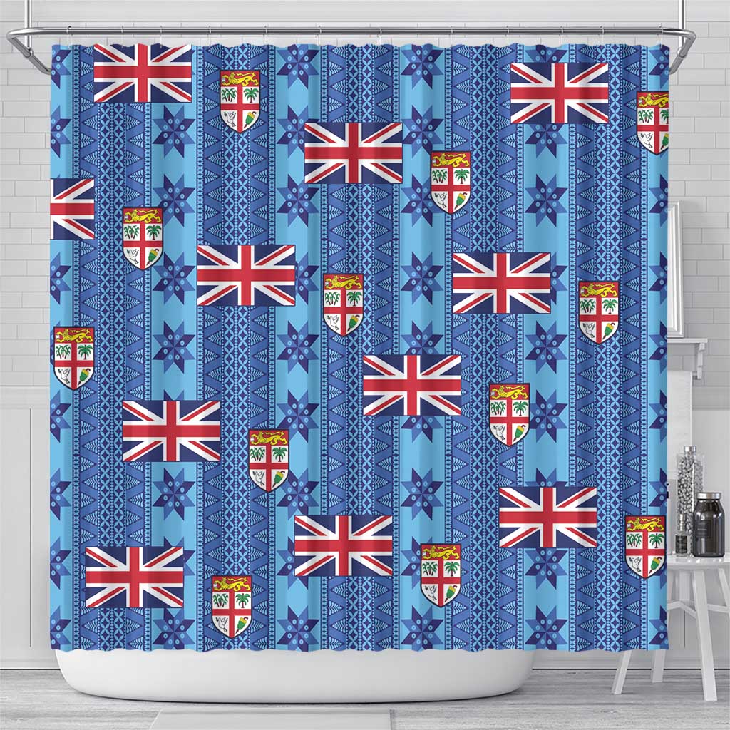 Fiji Masi Tapa Shower Curtain Coat Of Arms LT05 - Polynesian Pride