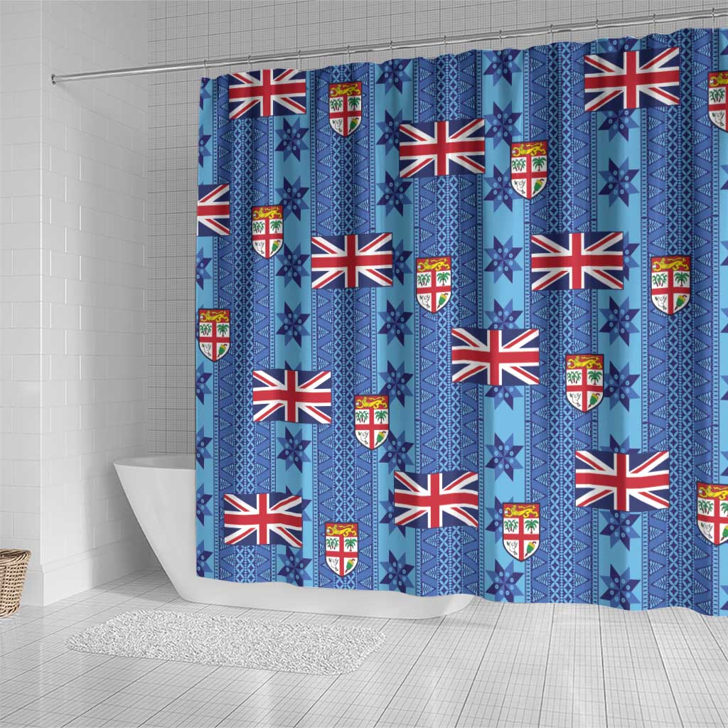 Fiji Masi Tapa Shower Curtain Coat Of Arms LT05 - Polynesian Pride