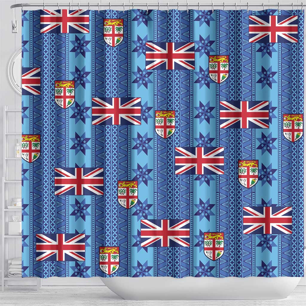Fiji Masi Tapa Shower Curtain Coat Of Arms LT05 - Polynesian Pride