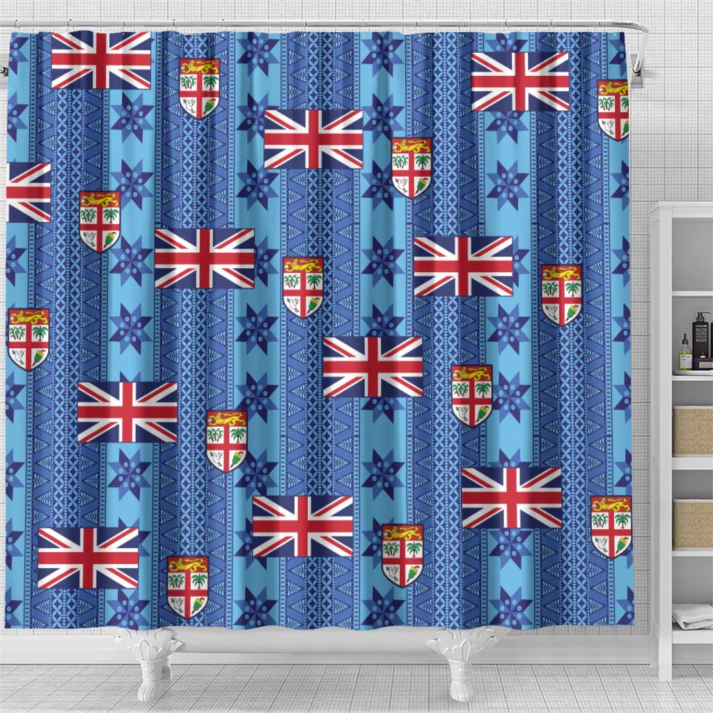 Fiji Masi Tapa Shower Curtain Coat Of Arms LT05 - Polynesian Pride