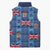 Fiji Masi Tapa Sleeveless Puffer Jacket Coat Of Arms - Polynesian Pride