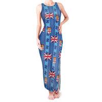 Fiji Masi Tapa Tank Maxi Dress Coat Of Arms - Polynesian Pride