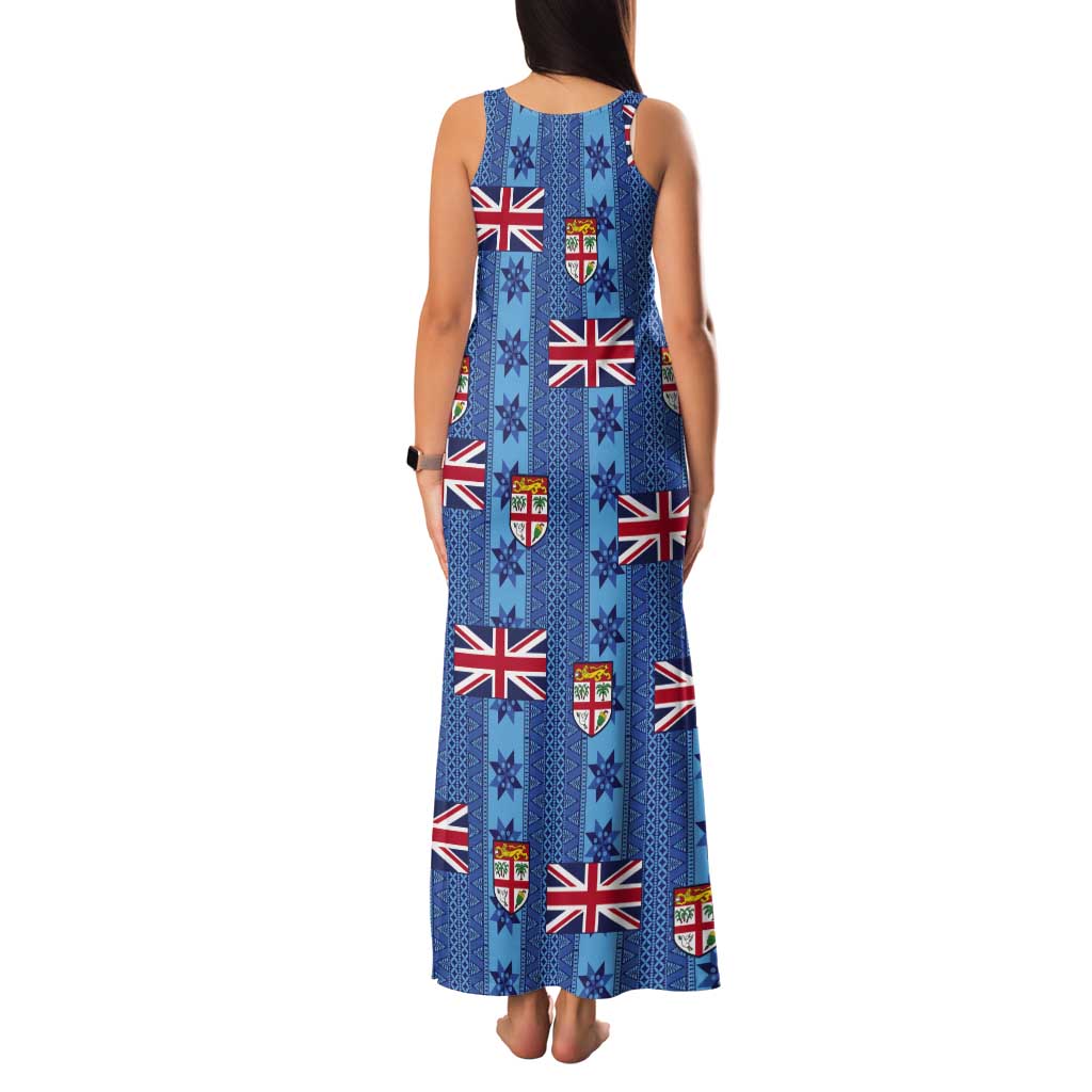 Fiji Masi Tapa Tank Maxi Dress Coat Of Arms - Polynesian Pride