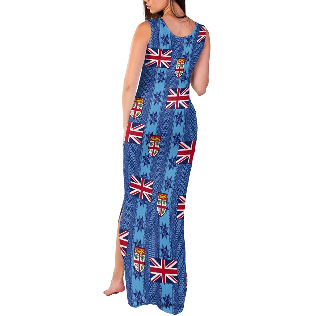 Fiji Masi Tapa Tank Maxi Dress Coat Of Arms - Polynesian Pride