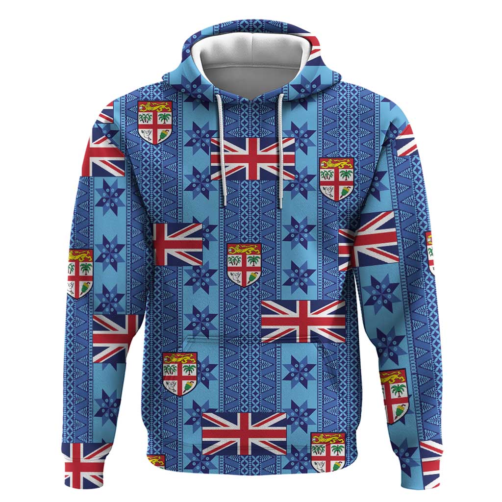 Fiji Masi Tapa Zip Hoodie Coat Of Arms - Polynesian Pride
