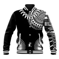 Polynesian Chief Inspired Costume Baseball Jacket Tribal Pattern With Tooth Necklace Black