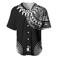 Polynesian Chief Inspired Costume Baseball Jersey Tribal Pattern With Tooth Necklace Black
