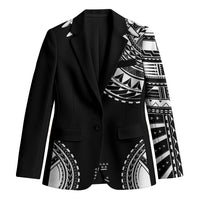 Polynesian Chief Inspired Costume Blazer Tribal Pattern With Tooth Necklace Black