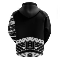 Polynesian Chief Inspired Costume Hoodie Tribal Pattern With Tooth Necklace Black