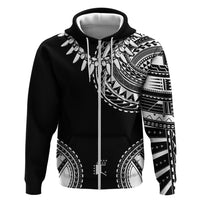 Polynesian Chief Inspired Costume Hoodie Tribal Pattern With Tooth Necklace Black