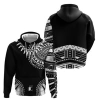 Polynesian Chief Inspired Costume Hoodie Tribal Pattern With Tooth Necklace Black
