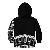 Polynesian Chief Inspired Costume Kid Hoodie Tribal Pattern With Tooth Necklace Black