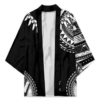 Polynesian Chief Inspired Costume Kimono Tribal Pattern With Tooth Necklace Black