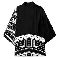 Polynesian Chief Inspired Costume Kimono Tribal Pattern With Tooth Necklace Black