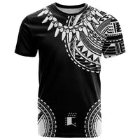 Polynesian Chief Inspired Costume T Shirt Tribal Pattern With Tooth Necklace Black