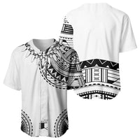 Polynesian Chief Inspired Costume Baseball Jersey Tribal Pattern With Tooth Necklace White