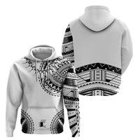 Polynesian Chief Inspired Costume Hoodie Tribal Pattern With Tooth Necklace White