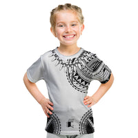 Polynesian Chief Inspired Costume Kid T Shirt Tribal Pattern With Tooth Necklace White