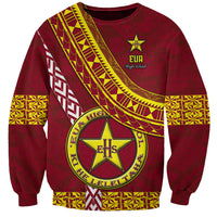 Custom Eua High School Sweatshirt Tongan Kupesi Pattern LT05 Unisex Red - Polynesian Pride