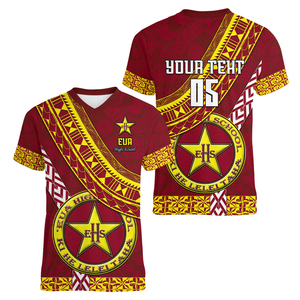 custom-eua-high-school-women-v-neck-t-shirt-tongan-kupesi-pattern