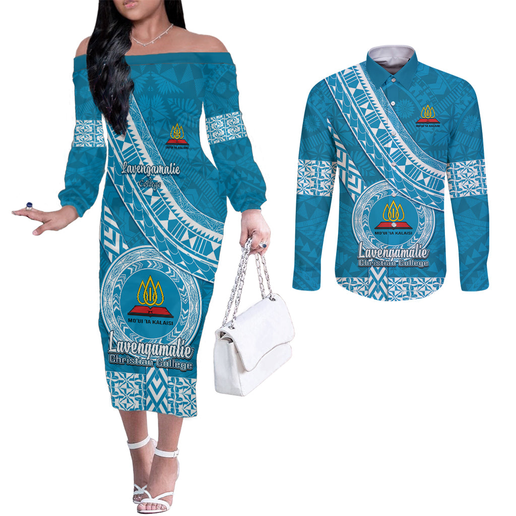 custom-lavengamalie-college-couples-matching-off-the-shoulder-long-sleeve-dress-and-long-sleeve-button-shirts-tongan-kupesi-pattern