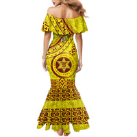 Custom Tonga High School Family Matching Mermaid Dress and Hawaiian Shirt Tongan Kupesi Pattern LT05 - Polynesian Pride