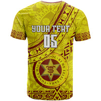 Custom Tonga High School T Shirt Tongan Kupesi Pattern LT05 - Polynesian Pride