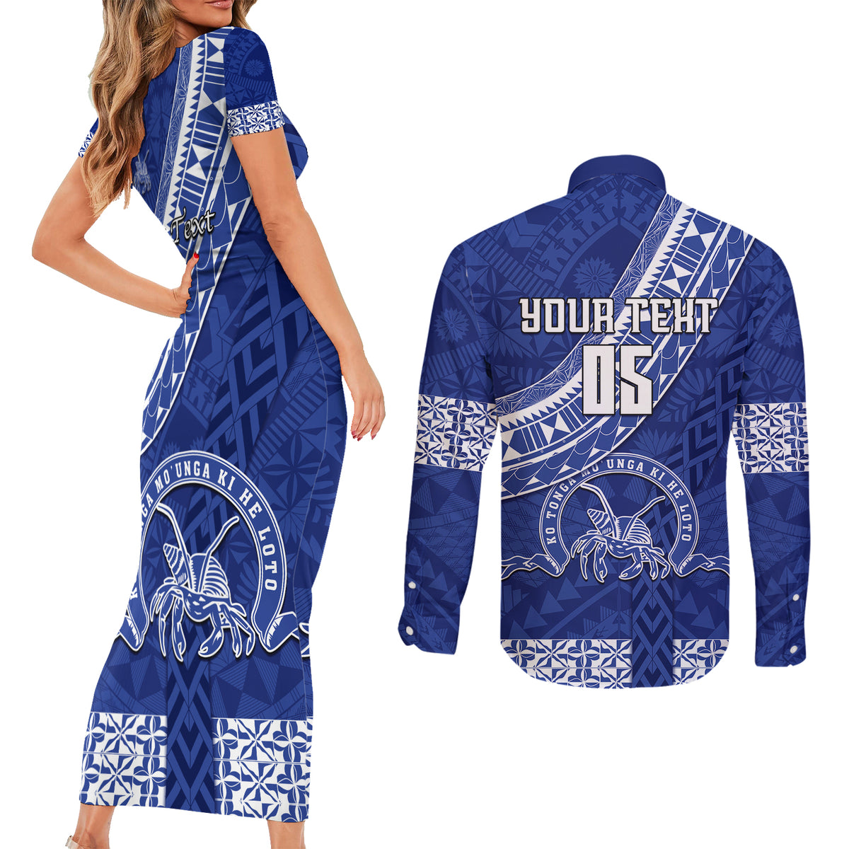 custom-tupou-college-couples-matching-short-sleeve-bodycon-dress-and-long-sleeve-button-shirts-tongan-kupesi-pattern