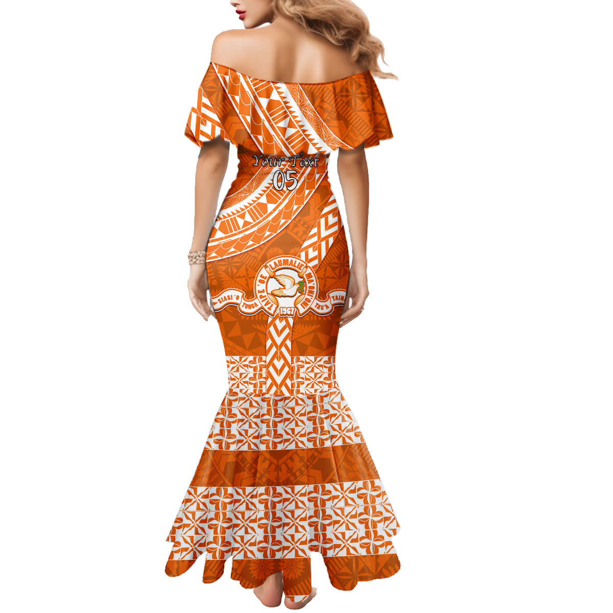 Custom Tailulu College Family Matching Mermaid Dress and Hawaiian Shirt Tongan Kupesi Pattern LT05 - Polynesian Pride