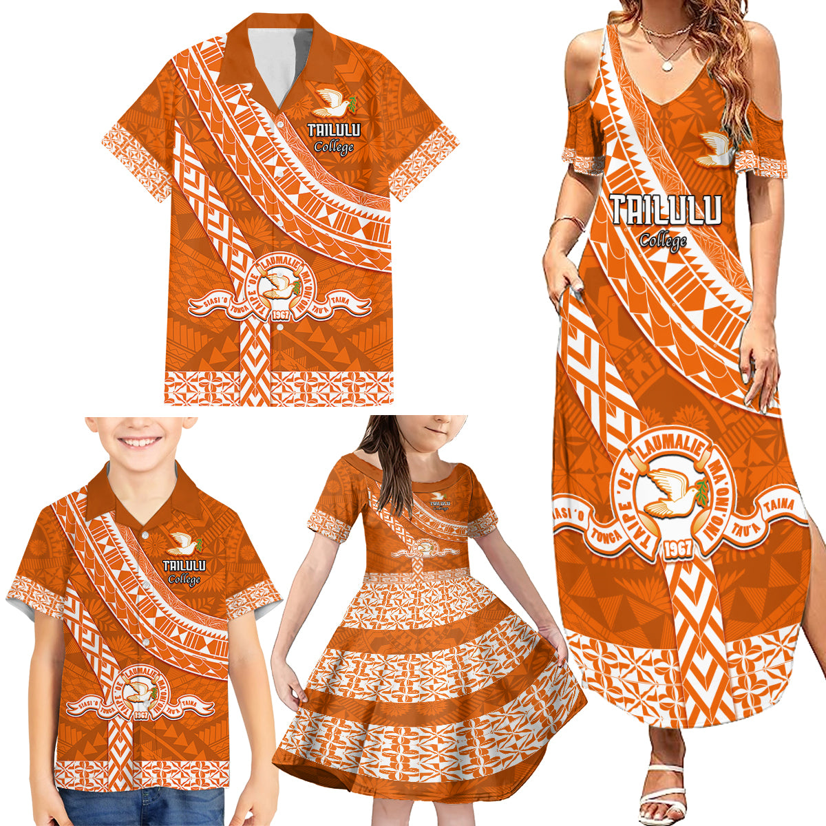 Custom Tailulu College Family Matching Summer Maxi Dress and Hawaiian