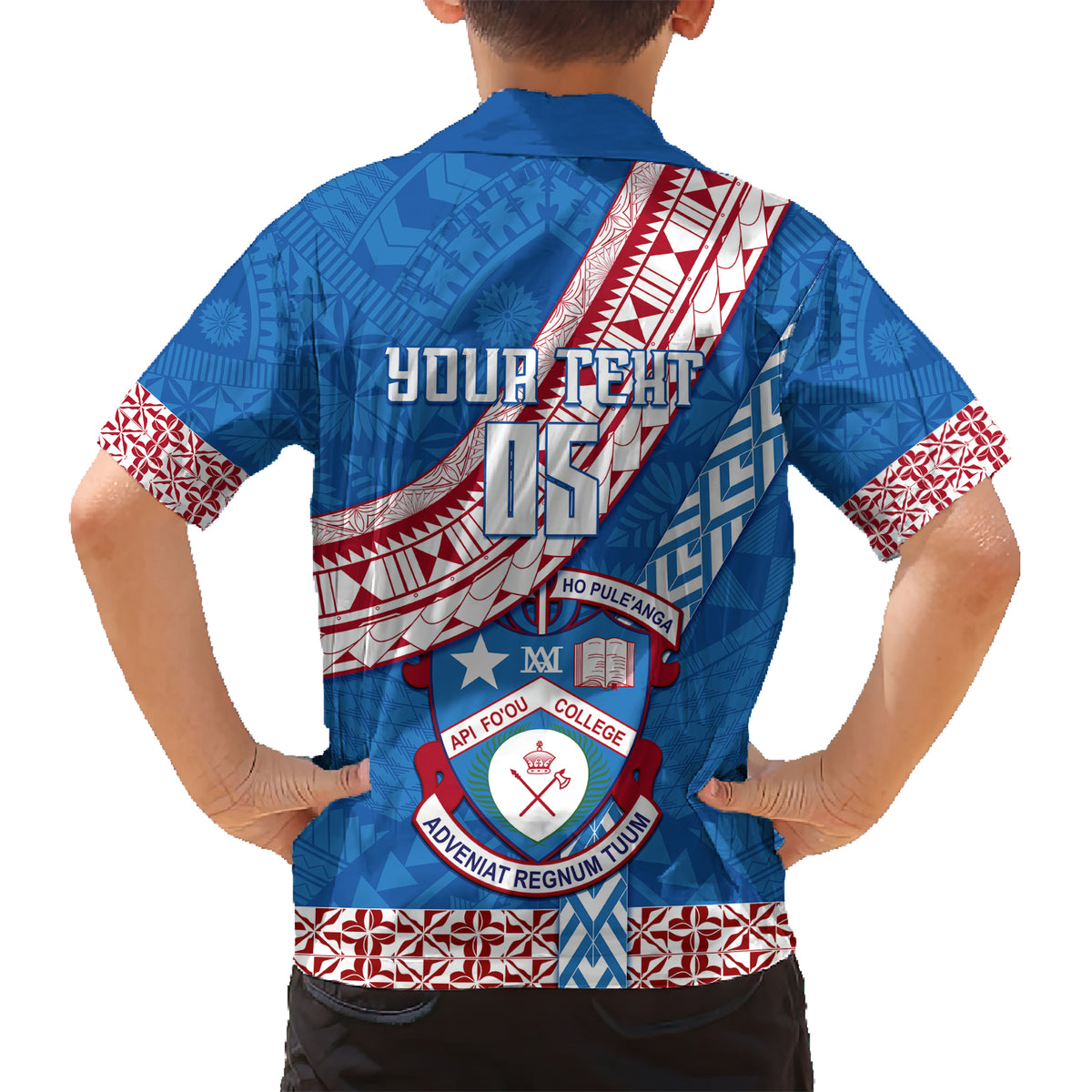 custom-apifoou-college-kid-hawaiian-shirt-tongan-kupesi-pattern