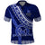 Custom Queen Salote College Polo Shirt Tongan Kupesi Pattern LT05 Blue - Polynesian Pride