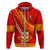 Custom Kolisi Tonga Hoodie Tongan Kupesi Pattern LT05 Zip Hoodie Red - Polynesian Pride
