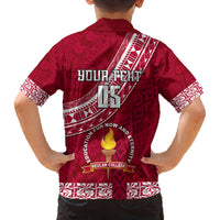 Custom Beulah College Family Matching Tank Maxi Dress and Hawaiian Shirt Tongan Kupesi Pattern LT05 - Polynesian Pride