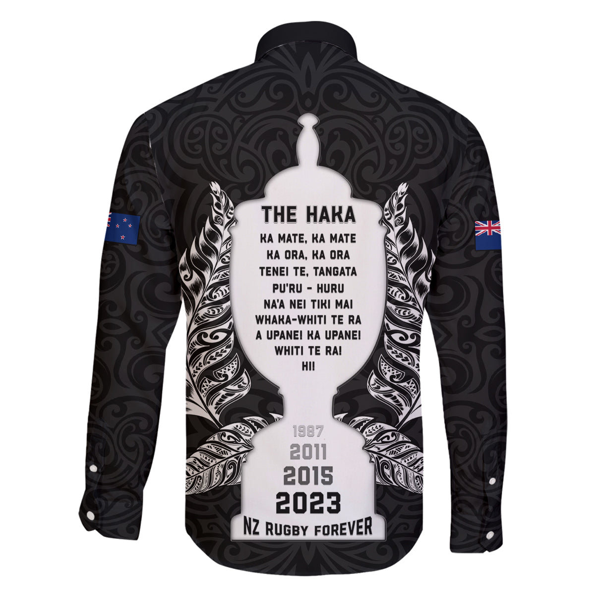 New Zealand Rugby Family Matching Off Shoulder Short Dress and Hawaiian Shirt The Haka With Champions Cup LT05 - Polynesian Pride