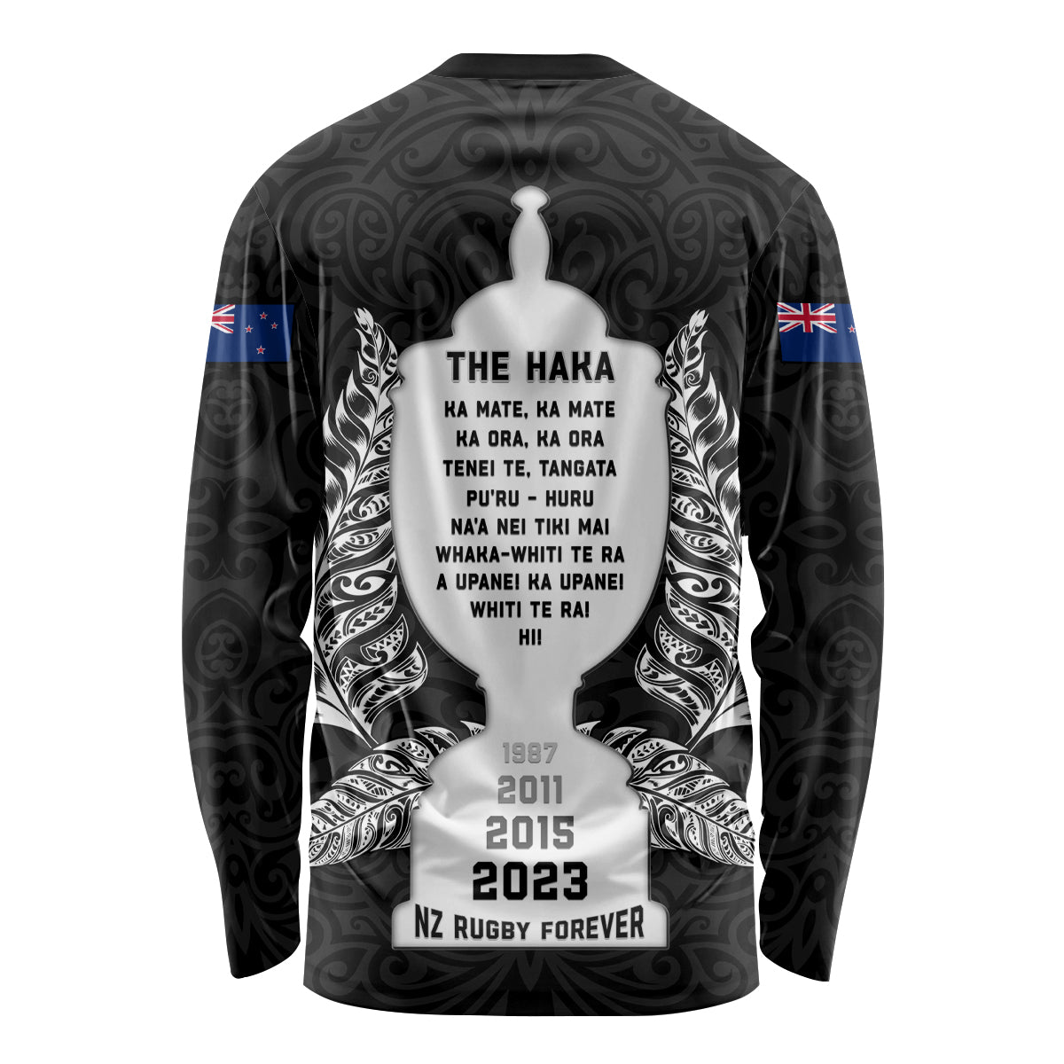 New Zealand Rugby Long Sleeve Shirt The Haka With Champions Cup LT05 - Polynesian Pride