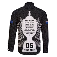 Custom New Zealand Rugby Family Matching Off Shoulder Long Sleeve Dress and Hawaiian Shirt The Haka With Champions Cup LT05 - Polynesian Pride