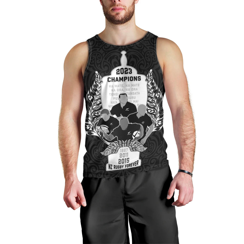 Custom New Zealand Rugby Men Tank Top The Haka With Champions Cup LT05 - Polynesian Pride