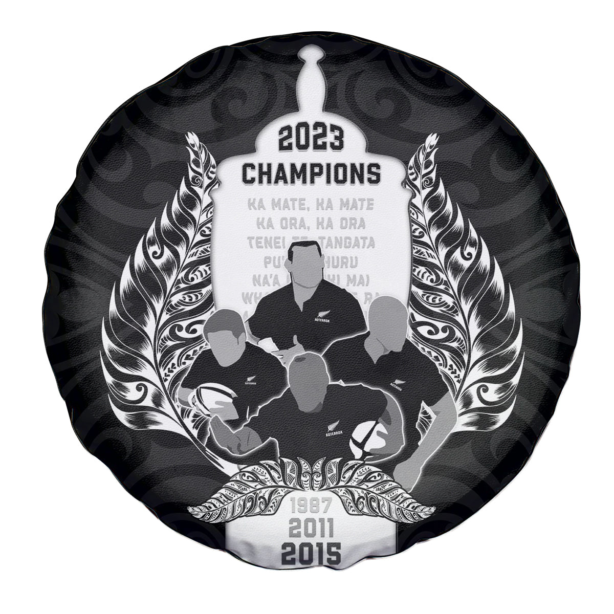 New Zealand Rugby Spare Tire Cover The Haka With Champions Cup LT05 - Polynesian Pride
