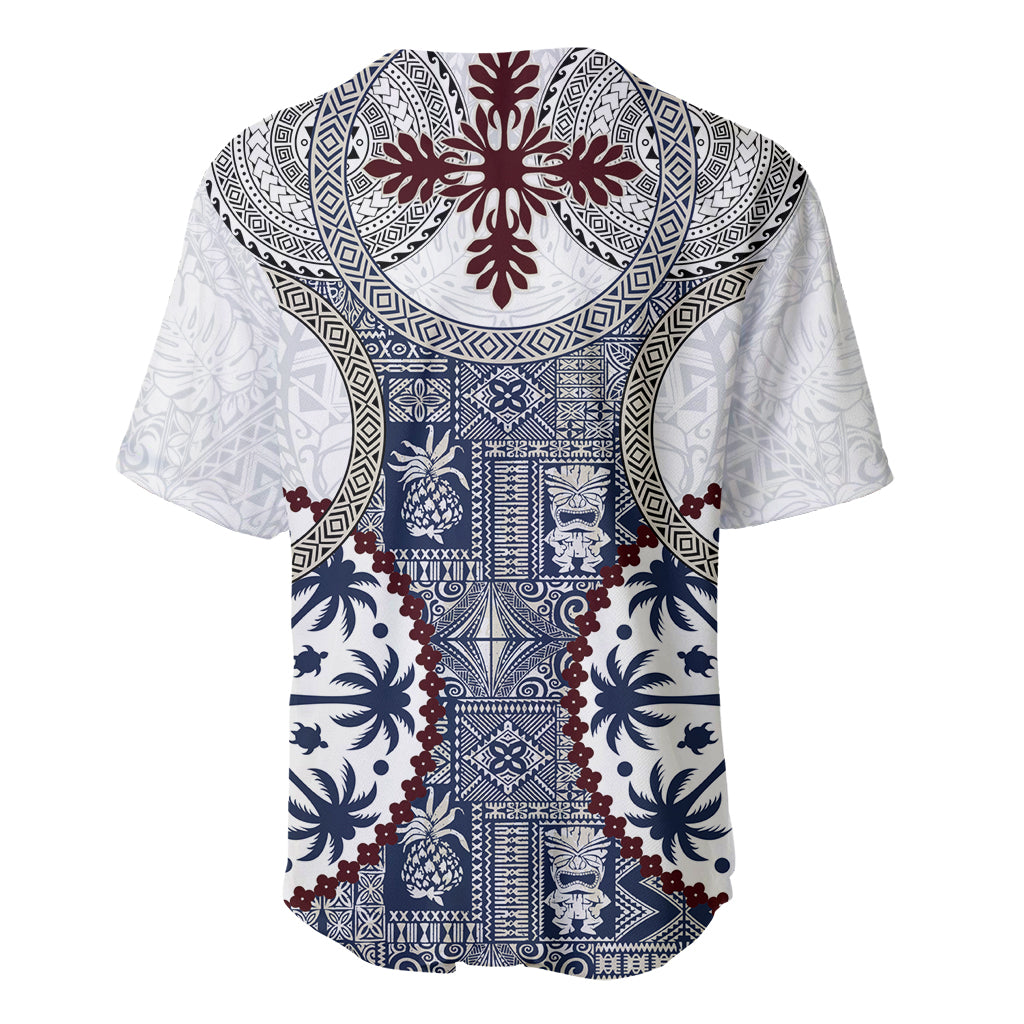 Hawaii Baseball Jersey Barkcloth Pattern Vintage Style LT05 - Polynesian Pride
