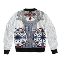 Hawaii Bomber Jacket Barkcloth Pattern Vintage Style LT05 - Polynesian Pride