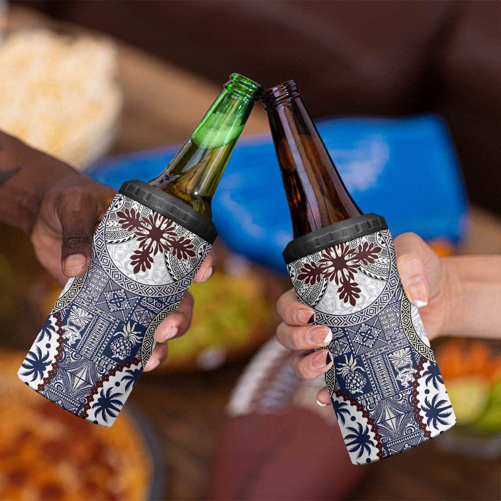 Hawaii 4 in 1 Can Cooler Tumbler Barkcloth Pattern Vintage Style