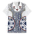 Hawaii Family Matching Summer Maxi Dress and Hawaiian Shirt Barkcloth Pattern Vintage Style LT05 Dad's Shirt - Short Sleeve Blue - Polynesian Pride