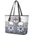 Hawaii Leather Tote Bag Barkcloth Pattern Vintage Style LT05 - Polynesian Pride