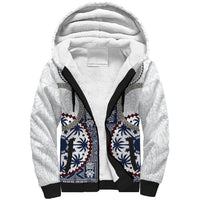 Hawaii Sherpa Hoodie Barkcloth Pattern Vintage Style LT05 Unisex Blue - Polynesian Pride