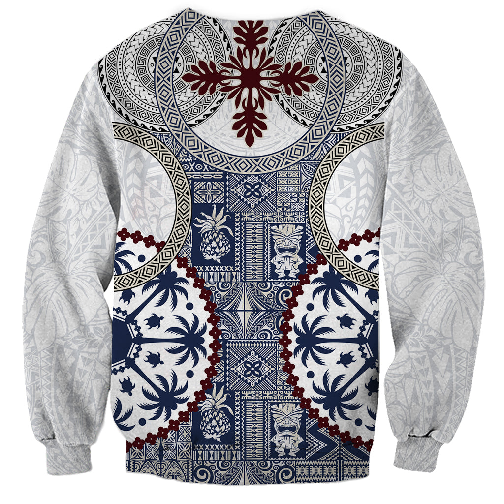 Hawaii Sweatshirt Barkcloth Pattern Vintage Style LT05 - Polynesian Pride