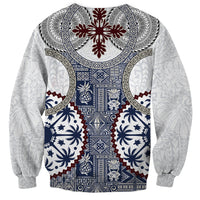 Hawaii Sweatshirt Barkcloth Pattern Vintage Style LT05 - Polynesian Pride